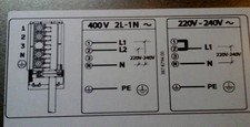 Een aansluitschema van een keramische of inductie kookplaat is afgebeeld op de achterzijde
