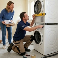 Wasdroger plaatsen en aansluiten