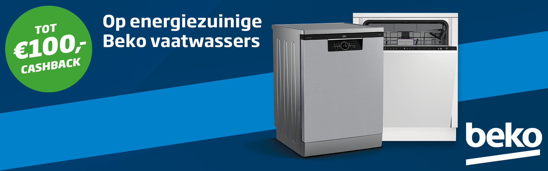 Tot €100 cashback op Beko vaatwassers
