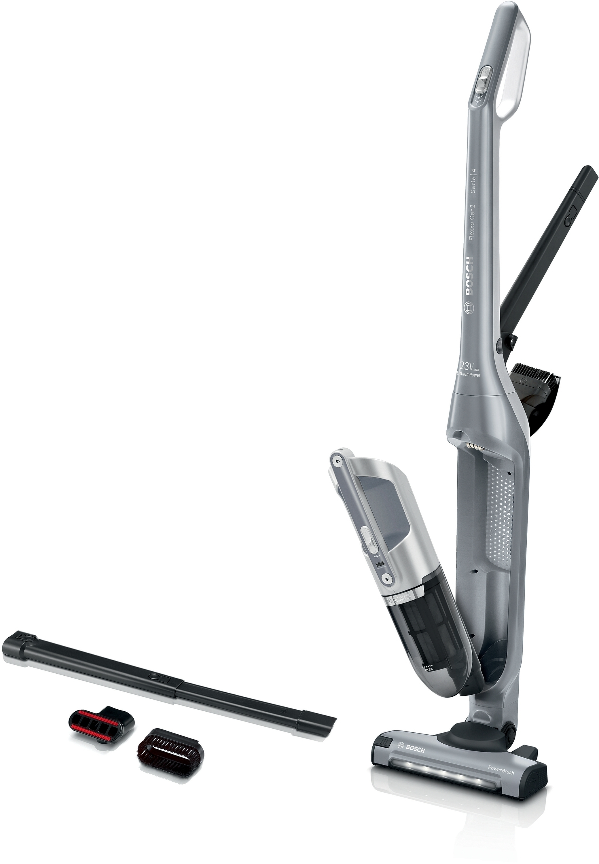 Bosch Serie 4 BCH3K2301 steelstofzuiger & elektrische bezem Zakloos 0,4 l Zilver