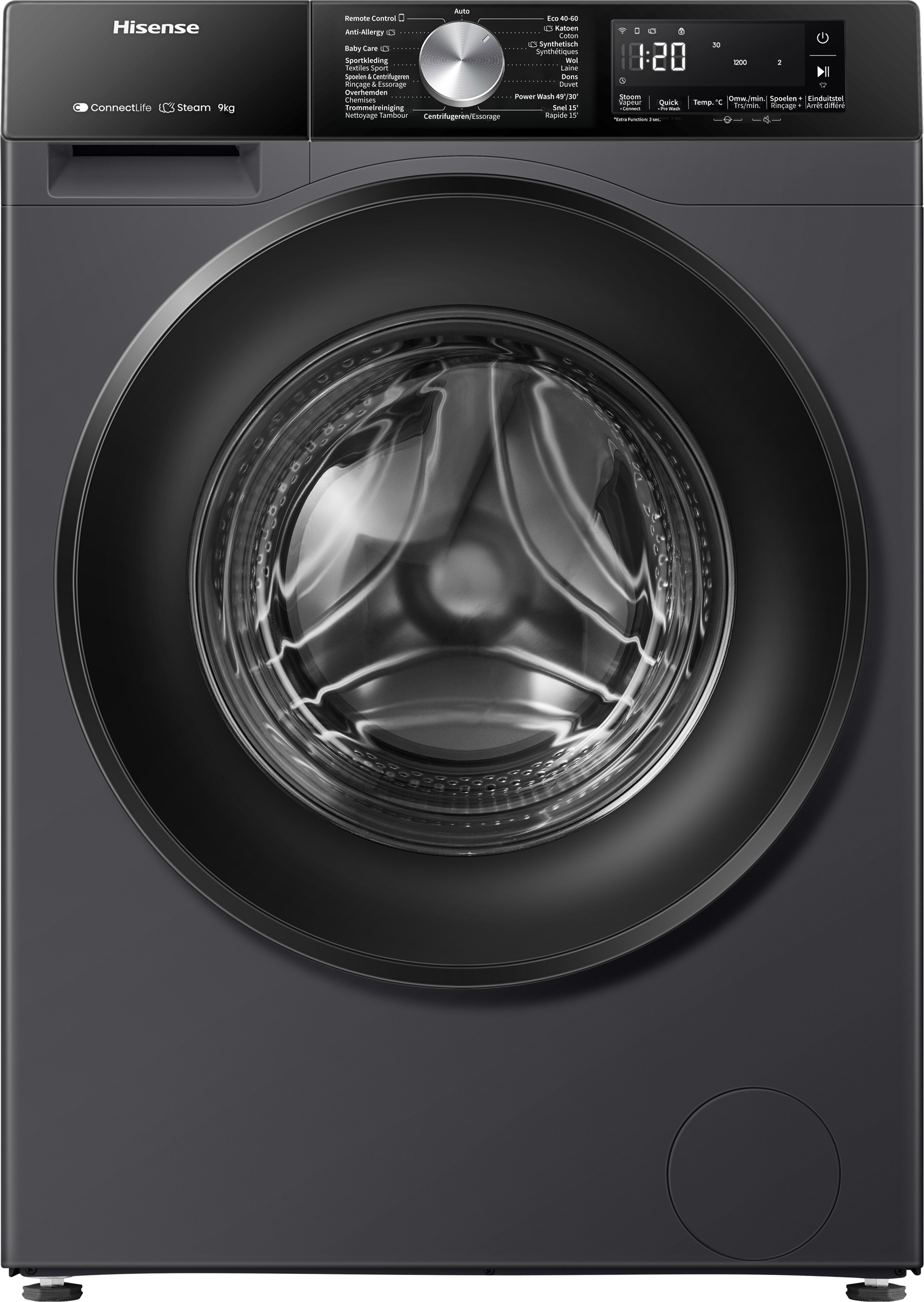 Hisense WF3S9043BB3 Wasmachine Zwart