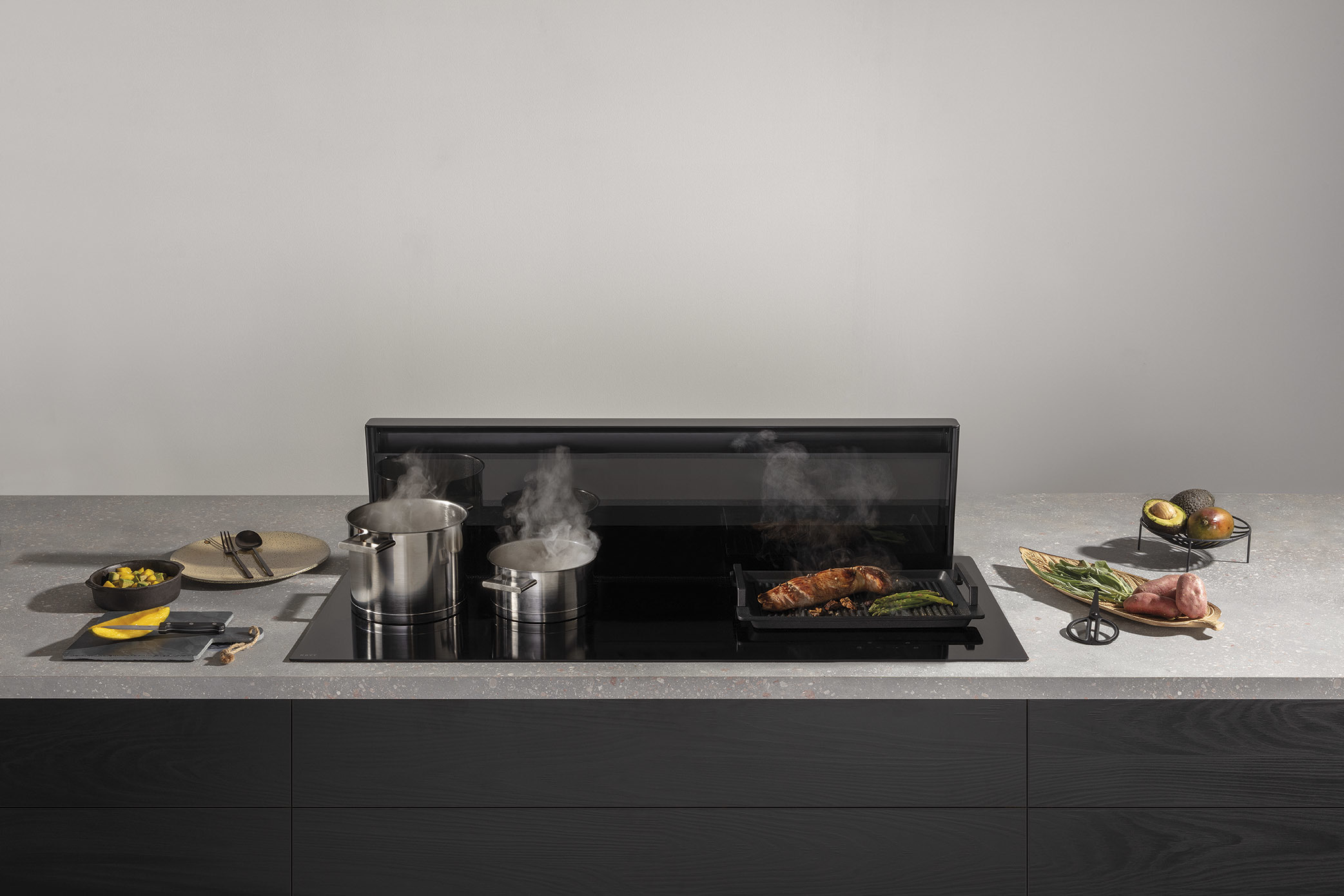Herhaald Denemarken grijs Novy 42110 inbouw inductie kookplaat met afzuiging