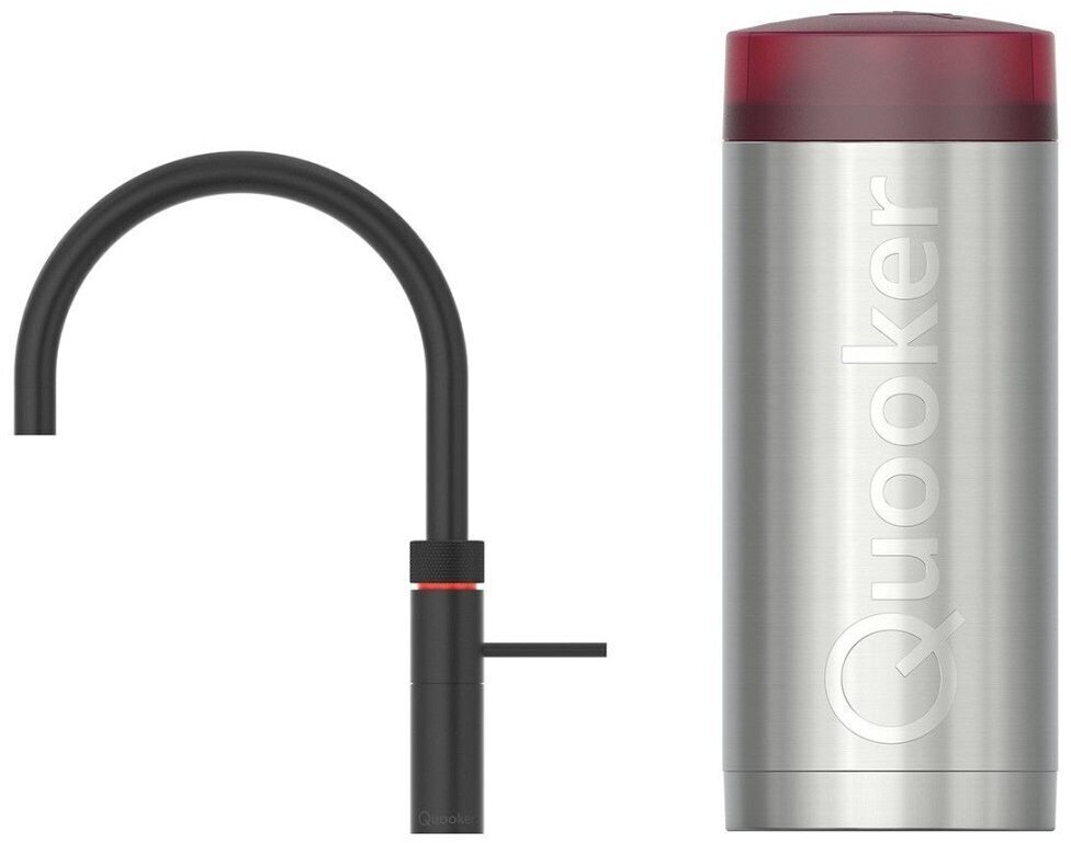 Quooker Fusion round met COMBI+ boiler 3-in-1 kokend water kraan Zwart
