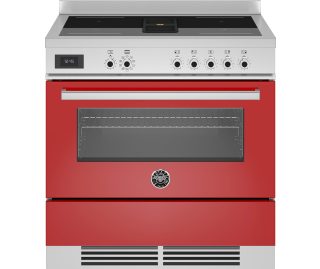 BERTAZZONI fornuis inductie met afzuiging rood PROCH94I1EROT
