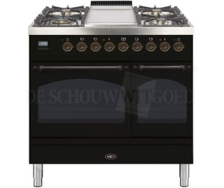 BORETTI fornuis gasoven zwart VFPNO94ZWG