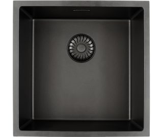 CARESSI spoelbak zwart CAGRPP40BK-TU