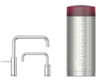 QUOOKER kokend water kraan COMBI Nordic Square Twintaps CHROOM