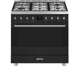 SMEG fornuis gas mat zwart C9GMMBNLK2