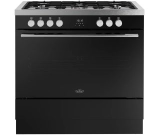 BELLING fornuis gas VISION SINGLE 90 DF BLK/SS
