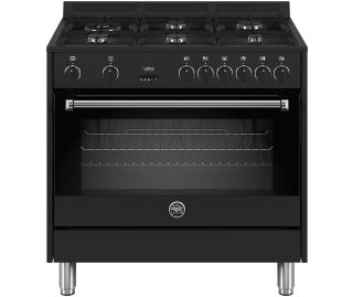 BERTAZZONI fornuis gas zwart MPL96L1ENNV