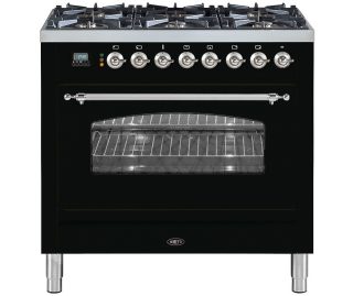 BORETTI fornuis zwart VPNR96ZW DF Dual Fuel