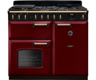 FALCON fornuis Classic Deluxe 2026 100 gas bordeaux messing