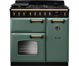 FALCON fornuis Classic Deluxe 2026 90 gas mineral green messing