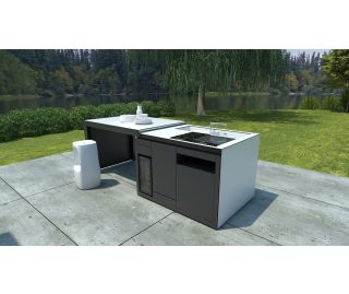 NOTA buitenkeuken WHITE ANTRACITE MONO BLOCK
