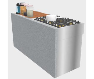STEEL bekleding achterwand eiland SA-BP10