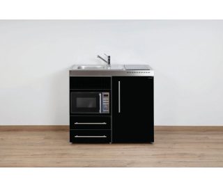 STENGEL minikeuken PREMIUMLINE MPM 100 zwart (koelkast, magnetron, inductiekookplaat)