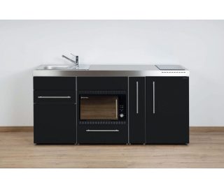 STENGEL minikeuken PREMIUMLINE MPMOS 180 A zwart (koelkast, magnetron, vitrokeramische kookplaat)