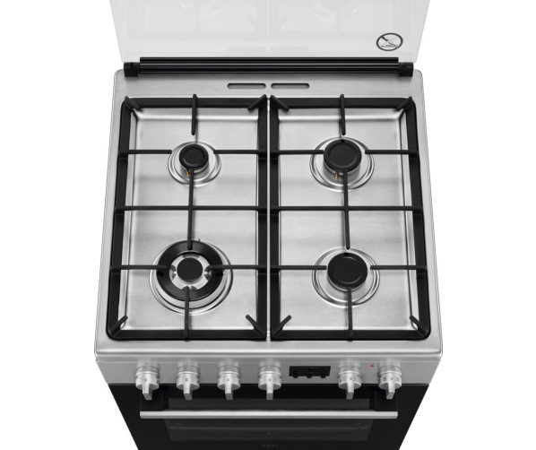 AEG CKB64412BM gas fornuis - roestvrijstaal - 60 cm. breed