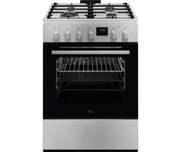 Vrijstaand AEG CKB64415BM gasfornuis met elektrische oven en gaskookplaat