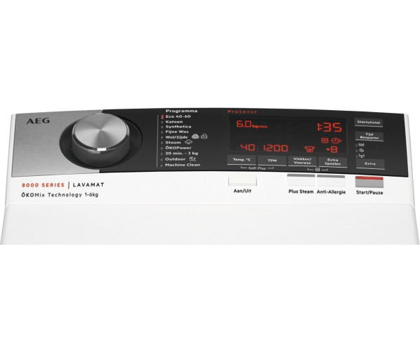 AEG L8TEN65C bovenlader wasmachine - 1500 toeren - 6 kg.