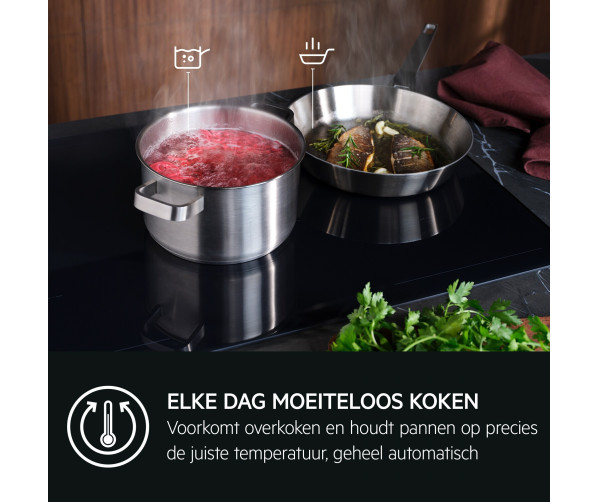 AEG TK85IM0FXB inductie kookplaat - 80 cm. - 5 zones - 2 fasen