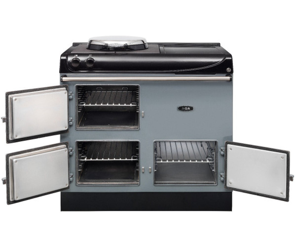 Compact 100 cm breed AGA inductiefornuis met 3 gietijzeren ovens