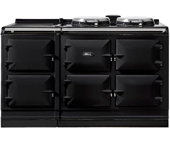 AGA R7 5-oven fornuis in zwarte uitvoering – volledig elektrisch met gietijzeren ovens