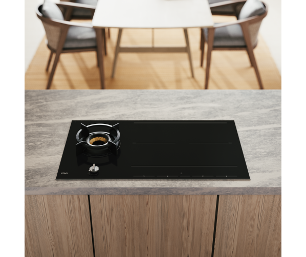 Atag IG29571SVA inbouw inductie kookplaat met gas wokbrander