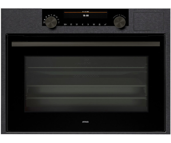 De Atag CS46121D is een inbouw combi-stoomoven in de kleur blacksteel 