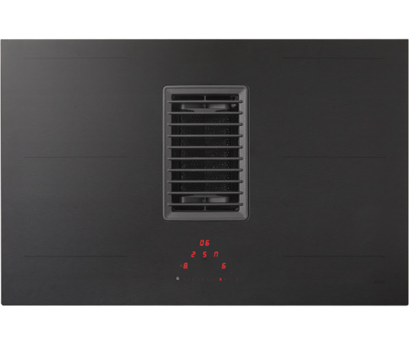 Atag HIDD8472EV inductie kookplaat met afzuiging - 83 cm. breed - mat zwart