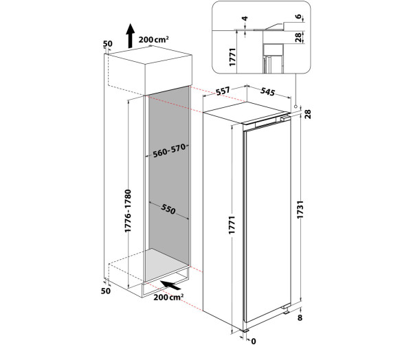 Bauknecht GSI 18F2 PS vrieskast inbouw