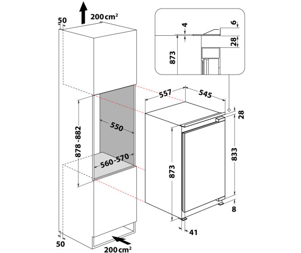 Bauknecht KSI 09VF2 koelkast inbouw