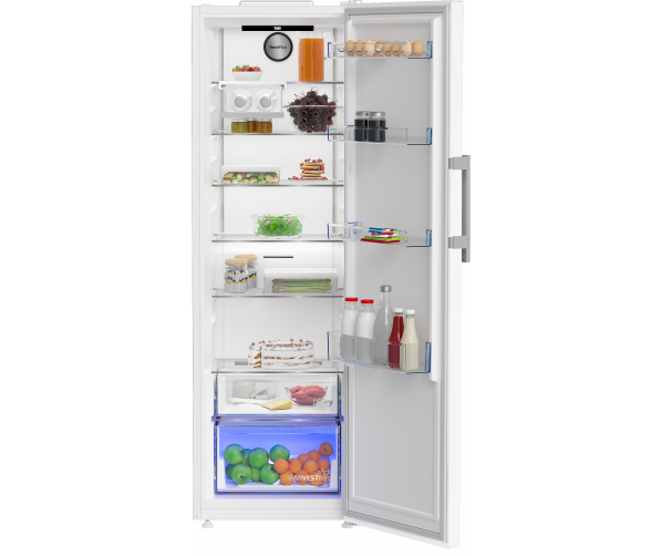 Beko koelkast B3RMLNE444HW1 – overzicht van planken, flessenrek en eierhouder