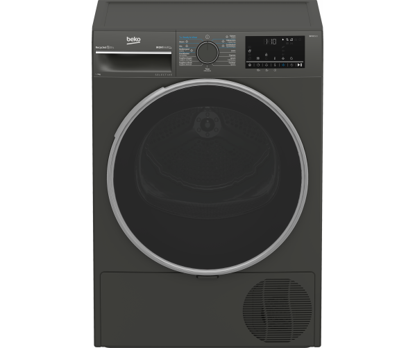 beko b3t6923m2 warmtepompdroger manhattan grijs vooraanzicht