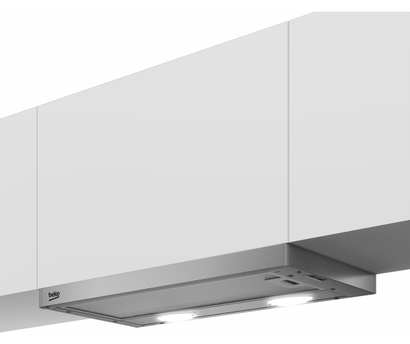 Beko telescopische onderbouw afzuigkap CTB6250X rvs voorkant