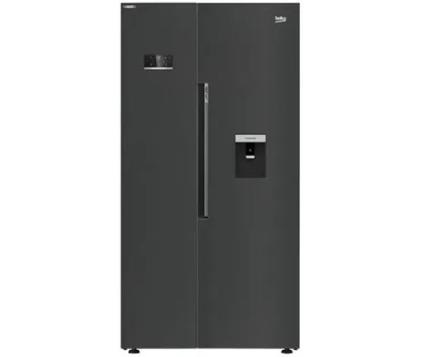 BEKO side-by-side koelkast GN163241XBRN moderne darksteel afwerking