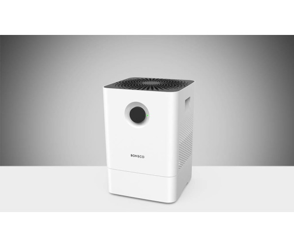 Fraai is het design en het lage geluidsniveau van de Boneco W200 luchtwasser