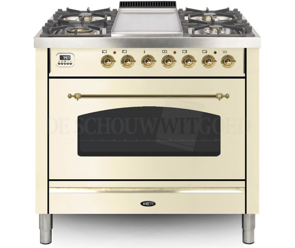 Boretti VFPN93OWG fornuis gasoven oud-wit