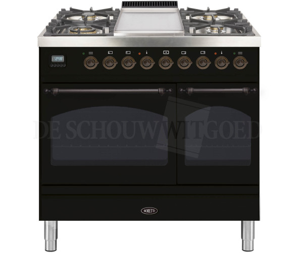 Boretti VFPNO94ZWG fornuis gasoven zwart