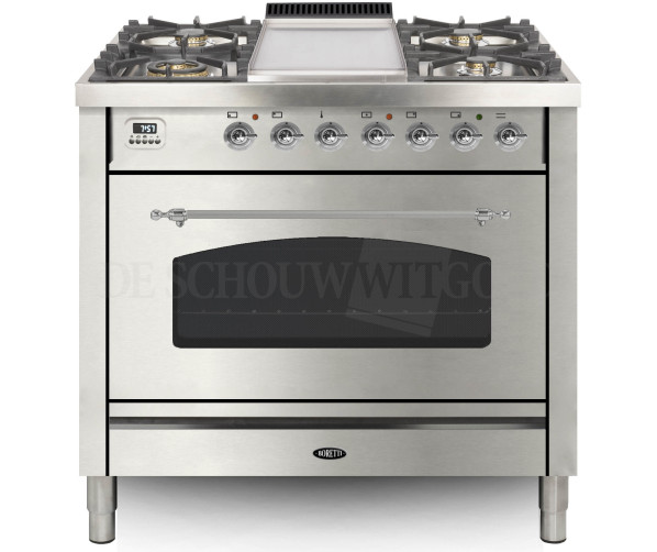 Boretti VFPNR93IXG fornuis gasoven roestvrijstaal