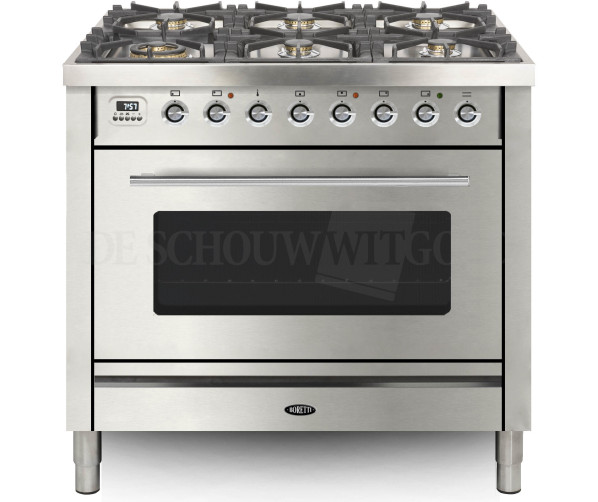 Boretti VP96IXG fornuis gasoven roestvrijstaal