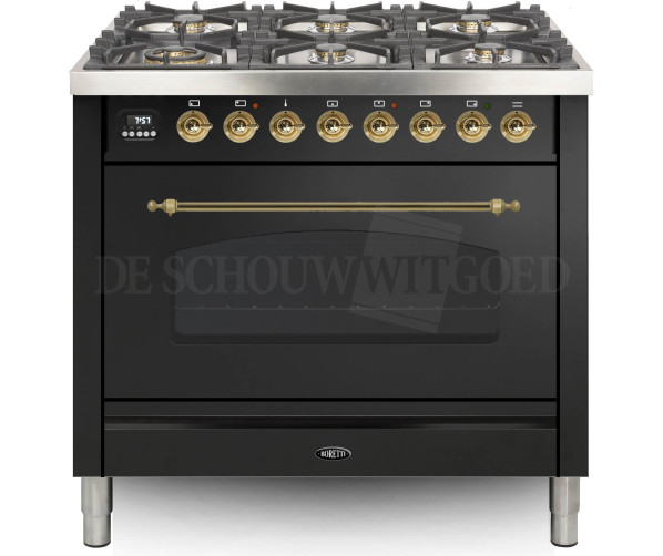 Boretti VPN96ANG fornuis gasoven antraciet 