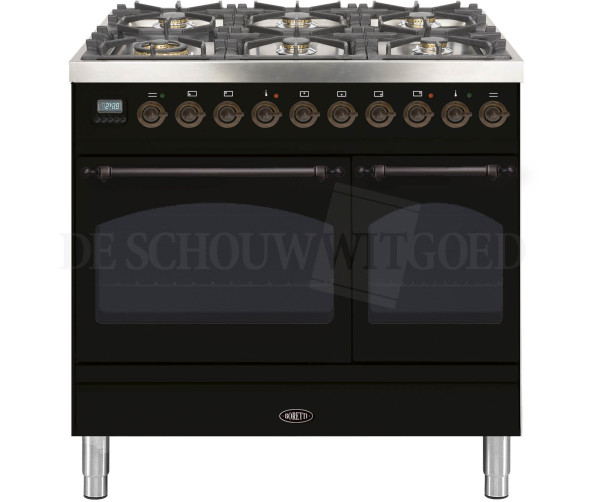 Boretti VPNO946ZWG fornuis gasoven zwart