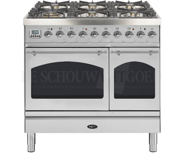Boretti VPNR946IXG fornuis gasoven roestvrijstaal