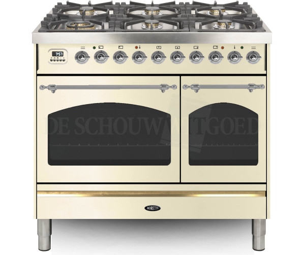 Boretti VPNR946OWG fornuis gasoven oud-wit