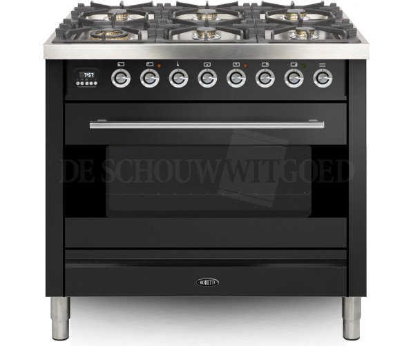 Boretti VPS94ANG fornuis gasoven antraciet
