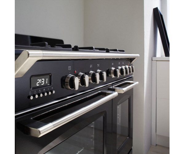Boretti CFBG902ZW3 gas fornuis zwart - dubbele oven