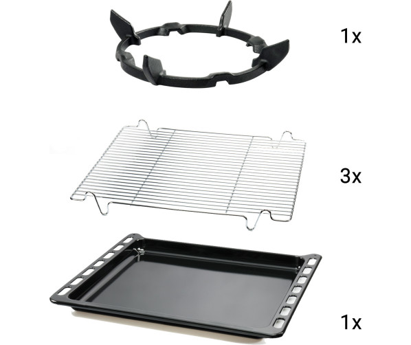 Bij de Boretti CFBI901OW2 worden een ruime hoeveelheid accessoires meegeleverd