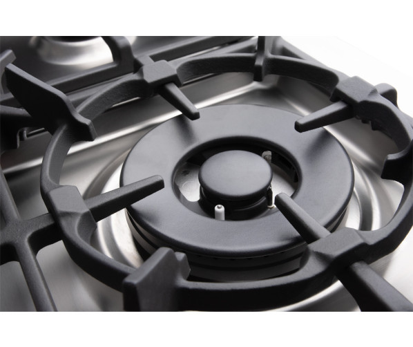 Linksvoor bij de Boretti MFBG901IX/2 is een 4,0 kW sterke wokbrander geplaatst