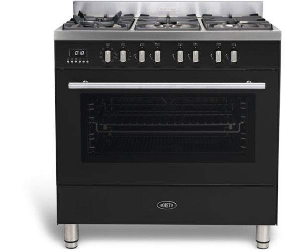 Boretti MFBG901ZW/2 - gas fornuis - zwart - Milano